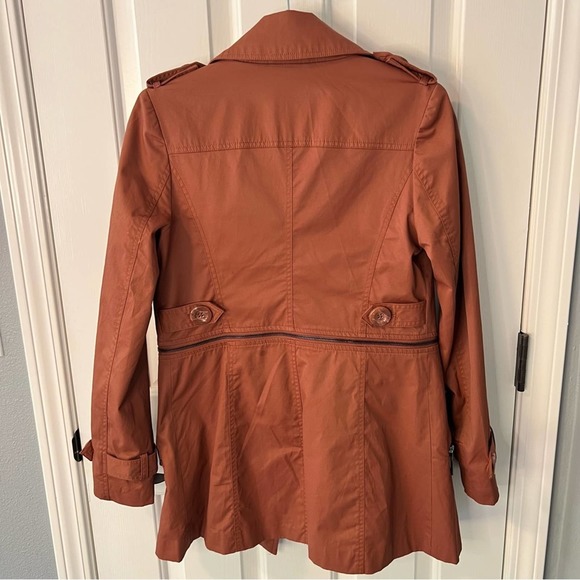 Vera Moda button down orange-brown trench coat. 160/80A - fits like Xsmall-Small - Picture 5 of 10